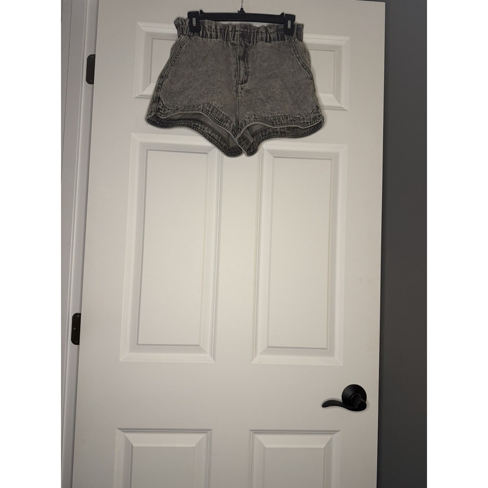 Thread And Supply Gray Acid Wash Paperbag Shorts Small
